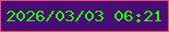 文字の大きさ：5、枠の色：f94566、背景の色：480d75、文字の色：27f802 無料ブログパーツのブログ時計