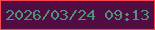 文字の大きさ：2、枠の色：f94652、背景の色：510c41、文字の色：4e917f 無料ブログパーツのブログ時計