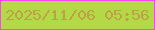 文字の大きさ：4、枠の色：f946f2、背景の色：b3d947、文字の色：c09f49 無料ブログパーツのブログ時計