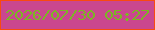 文字の大きさ：5、枠の色：f94a0f、背景の色：ca478e、文字の色：7bb723 無料ブログパーツのブログ時計