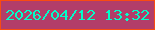 文字の大きさ：4、枠の色：f94b10、背景の色：b23d69、文字の色：01fec9 無料ブログパーツのブログ時計