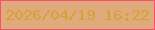 文字の大きさ：2、枠の色：f94e70、背景の色：e0aa7c、文字の色：d4a335 無料ブログパーツのブログ時計
