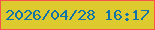 文字の大きさ：5、枠の色：f9534e、背景の色：dcca2f、文字の色：1273a9 無料ブログパーツのブログ時計