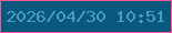 文字の大きさ：3、枠の色：f95898、背景の色：08597c、文字の色：489ccb 無料ブログパーツのブログ時計