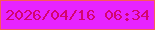 文字の大きさ：1、枠の色：f95a5a、背景の色：e724ff、文字の色：d4046e 無料ブログパーツのブログ時計