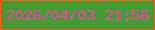 文字の大きさ：5、枠の色：f95b0e、背景の色：439b34、文字の色：fa3ba9 無料ブログパーツのブログ時計