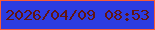 文字の大きさ：3、枠の色：f95b35、背景の色：2c3ce1、文字の色：621511 無料ブログパーツのブログ時計