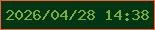 文字の大きさ：2、枠の色：f95d32、背景の色：013615、文字の色：7fae2d 無料ブログパーツのブログ時計