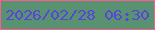 文字の大きさ：1、枠の色：f95d94、背景の色：589270、文字の色：5a43d8 無料ブログパーツのブログ時計