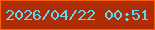 文字の大きさ：5、枠の色：f95e10、背景の色：ae2c06、文字の色：60d8f1 無料ブログパーツのブログ時計