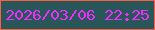 文字の大きさ：1、枠の色：f95f44、背景の色：295659、文字の色：ee2dff 無料ブログパーツのブログ時計
