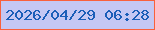 文字の大きさ：1、枠の色：f9603c、背景の色：c5c7f3、文字の色：1b5db8 無料ブログパーツのブログ時計