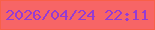 文字の大きさ：5、枠の色：f96048、背景の色：f76566、文字の色：963bd3 無料ブログパーツのブログ時計