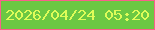 文字の大きさ：3、枠の色：f9608b、背景の色：6bc843、文字の色：dffc59 無料ブログパーツのブログ時計