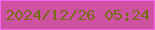 文字の大きさ：4、枠の色：f963f5、背景の色：cf51a2、文字の色：746d12 無料ブログパーツのブログ時計