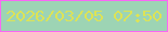 文字の大きさ：1、枠の色：f968f4、背景の色：9dd4b4、文字の色：dde356 無料ブログパーツのブログ時計