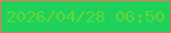 文字の大きさ：5、枠の色：f96d5d、背景の色：1ed15a、文字の色：63d53c 無料ブログパーツのブログ時計