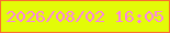 文字の大きさ：5、枠の色：f96e30、背景の色：e3fb08、文字の色：fc85e3 無料ブログパーツのブログ時計