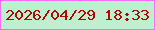 文字の大きさ：5、枠の色：f96ef7、背景の色：beefd0、文字の色：a90e00 無料ブログパーツのブログ時計
