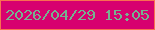 文字の大きさ：2、枠の色：f96f51、背景の色：d7016f、文字の色：76b290 無料ブログパーツのブログ時計