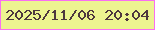 文字の大きさ：4、枠の色：f96ff1、背景の色：edf490、文字の色：4e373e 無料ブログパーツのブログ時計