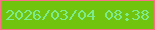 文字の大きさ：5、枠の色：f97087、背景の色：71c40e、文字の色：7deb8d 無料ブログパーツのブログ時計