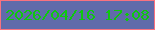 文字の大きさ：5、枠の色：f9727f、背景の色：606baa、文字の色：0ec80e 無料ブログパーツのブログ時計