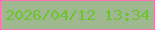 文字の大きさ：4、枠の色：f975b0、背景の色：a0b88f、文字の色：6dc430 無料ブログパーツのブログ時計
