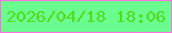 文字の大きさ：4、枠の色：f976dd、背景の色：6afc8e、文字の色：51dc1f 無料ブログパーツのブログ時計
