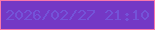 文字の大きさ：4、枠の色：f977ab、背景の色：7438c5、文字の色：7453d8 無料ブログパーツのブログ時計