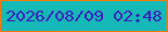 文字の大きさ：1、枠の色：f97b04、背景の色：15bab8、文字の色：371bbc 無料ブログパーツのブログ時計