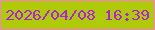 文字の大きさ：3、枠の色：f97bd2、背景の色：afcb07、文字の色：b021de 無料ブログパーツのブログ時計