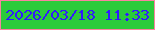 文字の大きさ：5、枠の色：f982a1、背景の色：2bcb3b、文字の色：311afd 無料ブログパーツのブログ時計