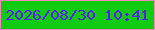 文字の大きさ：4、枠の色：f985bd、背景の色：11cb11、文字の色：5c1bf5 無料ブログパーツのブログ時計
