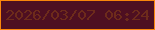 文字の大きさ：5、枠の色：f9860b、背景の色：4e0f21、文字の色：6d2b1b 無料ブログパーツのブログ時計