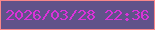 文字の大きさ：3、枠の色：f9878a、背景の色：61528a、文字の色：da32d9 無料ブログパーツのブログ時計