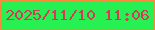 文字の大きさ：3、枠の色：f9883a、背景の色：26f052、文字の色：d53b58 無料ブログパーツのブログ時計