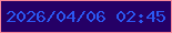 文字の大きさ：1、枠の色：f9889a、背景の色：250066、文字の色：2b58f1 無料ブログパーツのブログ時計
