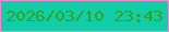 文字の大きさ：1、枠の色：f988d1、背景の色：12cda8、文字の色：2da424 無料ブログパーツのブログ時計