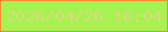 文字の大きさ：5、枠の色：f98a33、背景の色：a7f250、文字の色：d5dc7b 無料ブログパーツのブログ時計