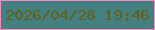 文字の大きさ：2、枠の色：f98dc1、背景の色：447f82、文字の色：635f15 無料ブログパーツのブログ時計