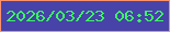 文字の大きさ：2、枠の色：f9916b、背景の色：4743a8、文字の色：3bf762 無料ブログパーツのブログ時計