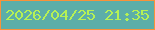 文字の大きさ：3、枠の色：f99239、背景の色：5caea8、文字の色：b6f155 無料ブログパーツのブログ時計
