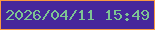 文字の大きさ：5、枠の色：f99841、背景の色：46269b、文字の色：7dc393 無料ブログパーツのブログ時計