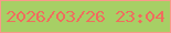 文字の大きさ：5、枠の色：f9998a、背景の色：a7cf65、文字の色：ef6d5e 無料ブログパーツのブログ時計
