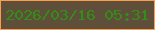 文字の大きさ：1、枠の色：f99d48、背景の色：5f4e39、文字の色：328f16 無料ブログパーツのブログ時計
