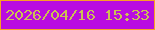 文字の大きさ：4、枠の色：f99f24、背景の色：b90ce0、文字の色：ccc153 無料ブログパーツのブログ時計