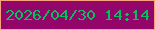 文字の大きさ：1、枠の色：f9a27e、背景の色：930568、文字の色：07bf5d 無料ブログパーツのブログ時計