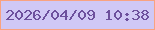 文字の大きさ：5、枠の色：f9a280、背景の色：d0c8f5、文字の色：6d509d 無料ブログパーツのブログ時計