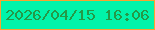 文字の大きさ：3、枠の色：f9a32e、背景の色：00f4aa、文字の色：249947 無料ブログパーツのブログ時計